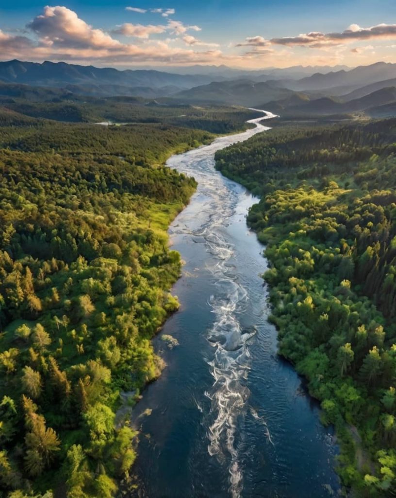 Pemandangan Alam Sungai Yang Panjang